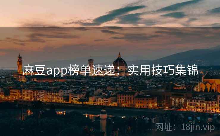 麻豆app榜单速递:实用技巧集锦
